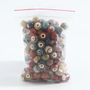 Colorful glazed ceramic beads main image showing a pack of 6mm round DIY spacer beads.