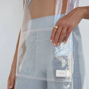 Transparent TPU waterproof apron, clear salon and pet grooming workwear, oil-proof and easy clean.