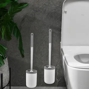 Punch Free Toilet Brush Set Wall Mounted Bathroom Cleaning Brush Plastic Long Handle Toilet Bowl Cleaner Tool