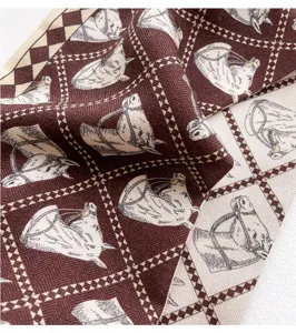Silk wool narrow ribbon scarf elegant vintage horse print chic stylish neck accessory item