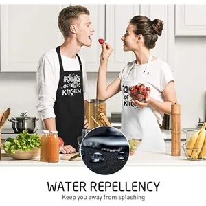 Tablier de cuisine imperméable pour couple avec sangle de cou, idéal pour la cuisson et barbecue.