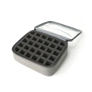 Grey essential oil storage bag portable nail polish case anti-vibration organizer box