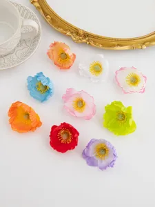 Kunstmatige klaproos bloemhoofdjes kleurrijke DIY handgemaakte bloemen voor decoratie