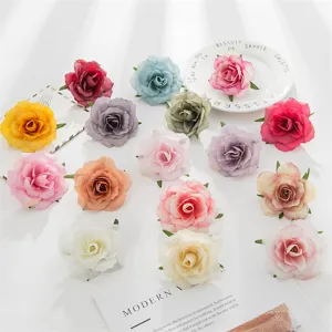 Detailed view of colorful artificial rose flower heads, perfect for DIY crafts and floral decor.