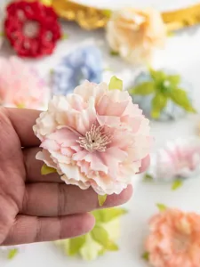 Artificial peony flower heads silk flowers for DIY hair accessories garlands wedding floral decor