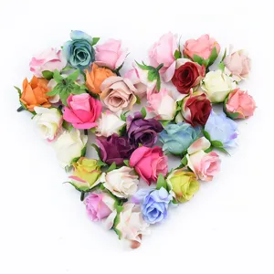 Teste di Fiori di Rosa in Seta Artificiale Sfusi Per DIY Casa Matrimonio Natale Capodanno Festa Decorazione Artigianato Accessori Floreali