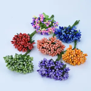 Colorful artificial berries flower bundles for DIY handmade garlands, corsages and gift boxes.