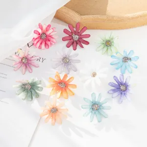 Colorful artificial daisy silk flower heads for DIY craft, handmade accessories, and home decor.