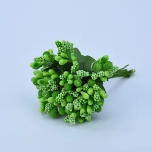 Artificial green berries crystal gypsum beads bouquet for DIY craft garlands wrist flowers.