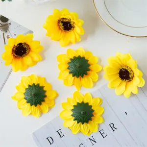 Têtes de tournesol artificielles en vrac pour mariage DIY guirlandes couronnes artisanat fournit