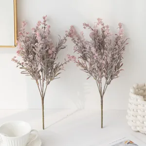 Künstliche Beflockte Lavendel Blumen Falsche Pflanzen für Hochzeit Heim Tischdekoration