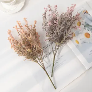 Künstliche beflockte Lavendel Blumen für Zuhause Hochzeit Tisch Deko Blumendekoration