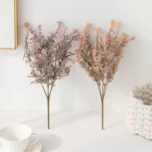 Künstliche gefrostete Lavendel Blumen Kunstpflanzen Sträuße für Zuhause Zimmer Dekor Hochzeit 2Stk