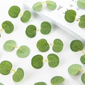 Foglie di Eucalipto Artificiali Foglia di Denaro in Seta Accessori per Piante di Simulazione per Arredamento DIY Artigianato di Gioielli Fatti a Mano