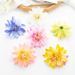 Künstliche Dahlien Blütenköpfe 10cm Seide Blumen für Heimdeko DIY Foto Requisite Detail