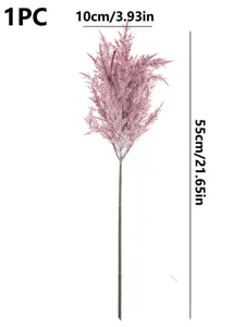 Artificial pampas grass dry flower single piece 55cm pink reed plant wedding decor home.