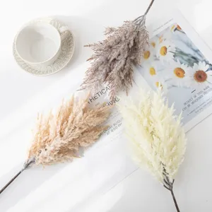 Artificial dried pampas grass bouquet for home wedding decoration and nordic style floral arrangement.