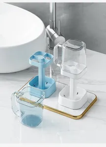 Badezimmer Zahnbürstenhalter Tassen Set, hängende Mundspülbecher Ablage für Zuhause.