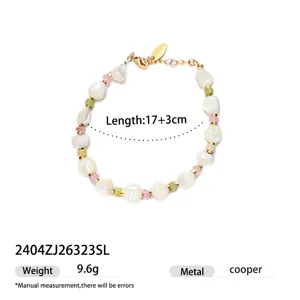 Zomer mode natuurlijke schelp kralen armband met verlengketting, elegante dames sieraden