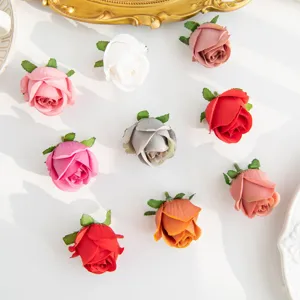 Artificial rose flower heads for DIY crafts wedding decoration floral arrangement wreaths fake flowers