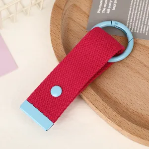 Gewebter Schlüsselanhänger Stoff Lanyard bunte Tasche Anhänger DIY rosa blau Hardware