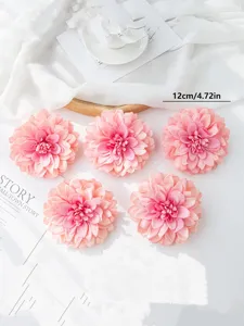 Detailed view of pink artificial dahlia flower heads, perfect for wedding and floral decor.