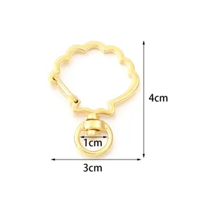 Zinc alloy shell shaped keychain metal clasp DIY handmade jewelry making hardware part 4cm