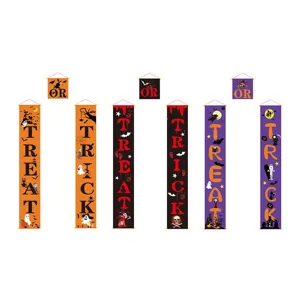Halloween Hängeflagge Dekoration Set, gruselige Trick or Treat Türschild Party Deko.