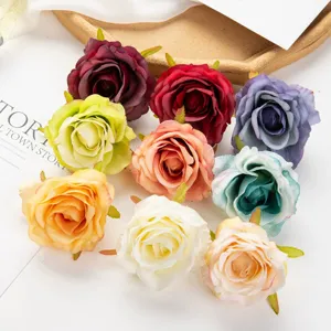 Artificial Silk Rose Flower Heads Small Fake Roses For DIY Craft Garland Wedding Party Box Home Decoration Floral Supplies
