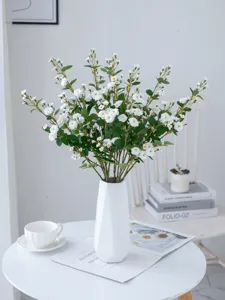 Artificial white rose flowers in vase home decor photography props pastoral style bouquet