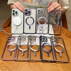 Neues Titan galvanisiertes magnetisches Handycover für iPhone mit Kameraschutz und Ring.