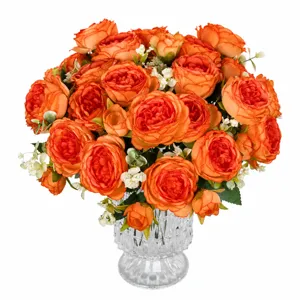 Stile Europeo Bouquet di Peonie Artificiali Fiore di Seta Finto mazzetto per Decorazione Soggiorno Casa Ornamento da Tavolo Interno