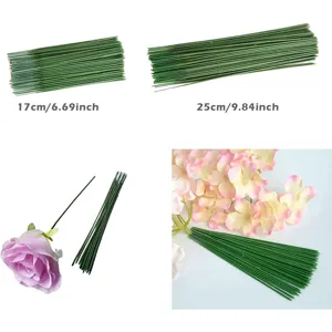 Tallos de flores artificiales verdes accesorios de arreglos florales para ramo de boda