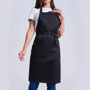 Waterproof Kitchen Apron For Women Men Chef Bib Apron With Pockets Adjustable Halter Cooking Work Apron For Home