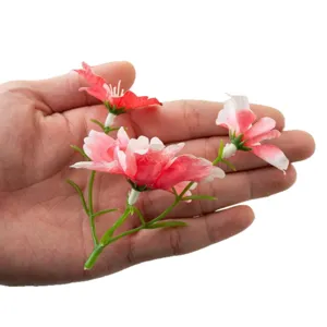 Artificial small orchid flower three heads DIY handmade hairpin home decor floral accessory