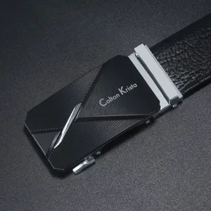 Men's genuine leather automatic buckle belt business casual cowhide waist belt for men