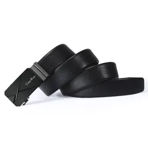 Men genuine leather belt casual business automatic buckle cowhide pants belt main view