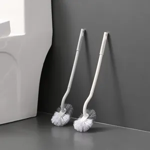 Japanese Style Long Handle Plastic Toilet Brush Flexible Cleaning Brush Wall Mounted Toilet Cleaner Bathroom Tool