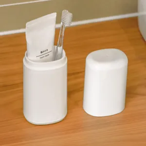 Portable Travel Mouthwash Cup Plastic Toothbrush Toothpaste Storage Box Dustproof Daily Wash Cup for Bathroom Home