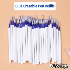 Gedetailleerde close-up van blauwe uitwisbare penvullingen met schone punten en fijne details.
