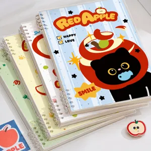 Schattig zwart kat spiralnotitieboek B5 A5 gelijnd dagboek navulbare studenten kantoorartikelen