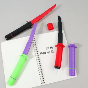 Creative samurai sword gel pen novel retractable design cute student stationery tool