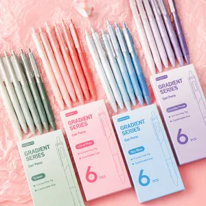 Esthetische kleurverloop gelpennen set 0,5mm sneldrogende zwarte inkt briefpapier