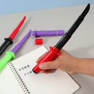 Novelty samurai sword gel pen creative katana writing pen student stationery cute black ink pen