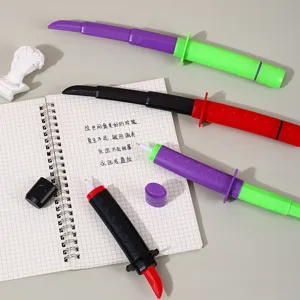 Creative samurai sword gel pen 0.5mm black ink cute student stationery funny toy pen detail