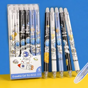Boxed Astronaut Erasable Gel Pen Crystal Blue Carbon Black Student Friction Erasable Click Pen Writing Stationery
