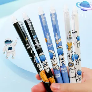 Erasable gel pens 0.5mm cute astronaut design press neutral pens black blue ink school stationery