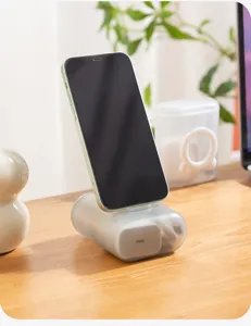Boîte de rangement de câbles transparente avec support de téléphone, organisateur de bureau.