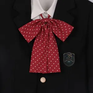 Damen JK Uniform Polka Dot Lange Krawatte Schleife Süß Student College Stil Polyester Halskrawatte Mode Zubehör