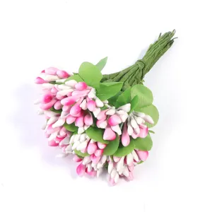 Künstliche zweifarbige Staubblätter Streichkopf Beeren Blumen Pistille DIY Bastelzubehör.